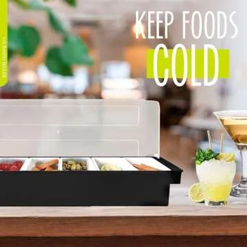 Ice Cooled Condiment Serving Container for Home Bar Caddy