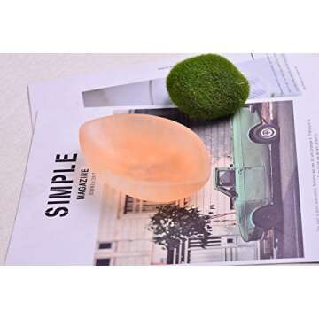 AMOYSTONE 1Pcs Natural Selenite Bowl Leaf Shaped 4" Orange Creative Raw Crystal Dish Jewelry Storage Bowls for Healing, Home Office Decor, Meditation, Reiki