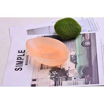 AMOYSTONE 1Pcs Natural Selenite Bowl Leaf Shaped 4" Orange Creative Raw Crystal Dish Jewelry Storage Bowls for Healing, Home Office Decor, Meditation, Reiki