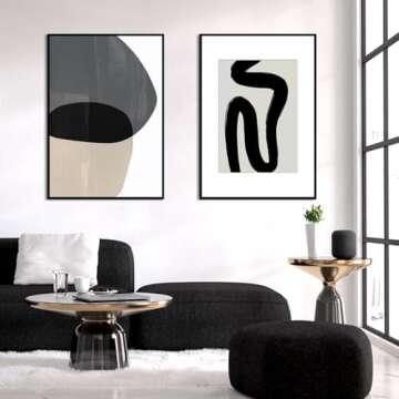 Homso A1 Poster Pciture Frame, Display Pictures A2 with Mat or 23.4x33.1 Without Mat, Thin Border Metal Frames with Plexiglass for Horizontal and Vertical, Black