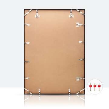 Homso A1 Poster Pciture Frame, Display Pictures A2 with Mat or 23.4x33.1 Without Mat, Thin Border Metal Frames with Plexiglass for Horizontal and Vertical, Black