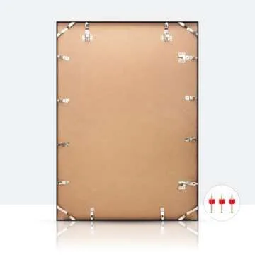 Homso A1 Poster Pciture Frame, Display Pictures A2 with Mat or 23.4x33.1 Without Mat, Thin Border Metal Frames with Plexiglass for Horizontal and Vertical, Black