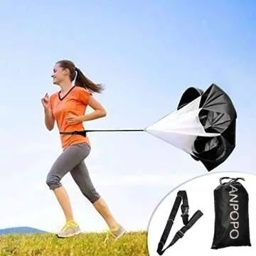 ANPOPO Bfsmile Running Speed Training 56" Parachute with Adjustable Strap, Free Carry Bag. Speed Chu...