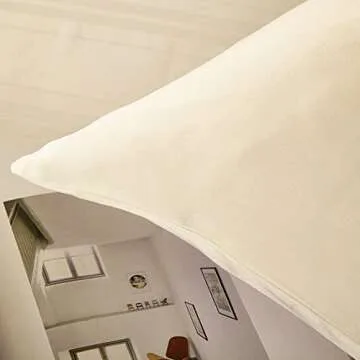 Juwenin Bedding,Luxury Satin Pillowcase with Zipper (Silky Satin Pillow Case for Hair) Set of 2 (Beige, Queen(20''x29''))