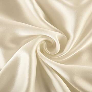 Juwenin Bedding,Luxury Satin Pillowcase with Zipper (Silky Satin Pillow Case for Hair) Set of 2 (Beige, Queen(20''x29''))