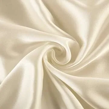 Juwenin Bedding,Luxury Satin Pillowcase with Zipper (Silky Satin Pillow Case for Hair) Set of 2 (Beige, Queen(20''x29''))