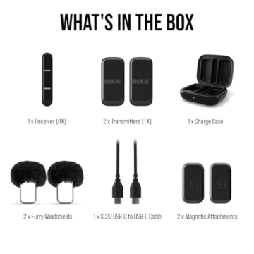 Dual Wireless Microphones with Charging Case for Smartphones