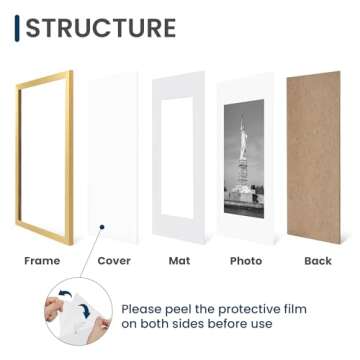 ENJOYBASICS 12x18 Picture Frame, Display Poster 11x17 with Mat or 12 x 18 Without Mat, Wall Gallery Photo Frames, Gold, 2 Pack
