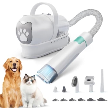 8VR Dog Grooming Kit: Pet Grooming Vacuum with Clipper & Nail Grinder for Easy Home Grooming