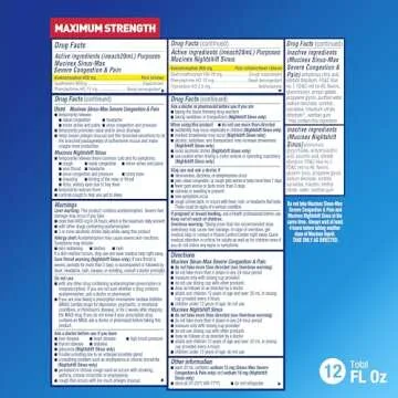 Mucinex Maximum Strength Sinus-Max Congestion & Pain Nightshift Liquid 6 Fl Oz