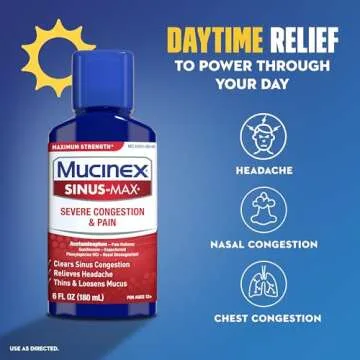 Mucinex Maximum Strength Sinus-Max Relief Liquid Pack of 2