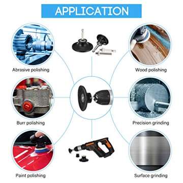 4 Pieces Disc Pad Holder Bristle Disc Set Including 1, 2, 3 Inch Sander Disc Holder with 1/4 Inch Shank Double Replacement Rod Disc Rotary Tool Pad Holder Kit for Die Grinder Accessories