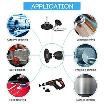 4 Pieces Disc Pad Holder Bristle Disc Set Including 1, 2, 3 Inch Sander Disc Holder with 1/4 Inch Shank Double Replacement Rod Disc Rotary Tool Pad Holder Kit for Die Grinder Accessories