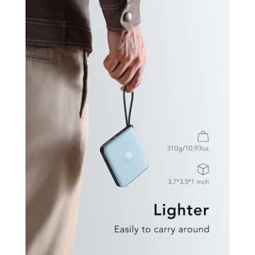 VRURC Portable Charger with Built-in 4 Cables for Fast Charging