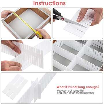 Flytianmy 40Pcs Adjustable Drawer Dividers for All