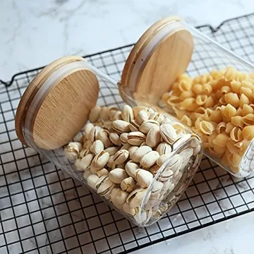 Aoeoe Airtight Glass Storage Jars - Set of 4 27 oz Containers