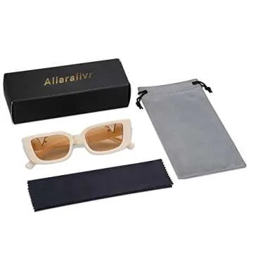 Trendy Allarallvr Rectangle Cat Eye Sunglasses for Women