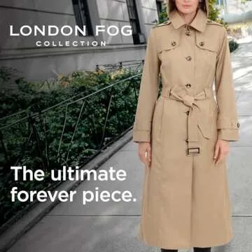 London Fog Women's Single Breasted Long Trench Coat - Water-Resistant, Stylish & Versatile