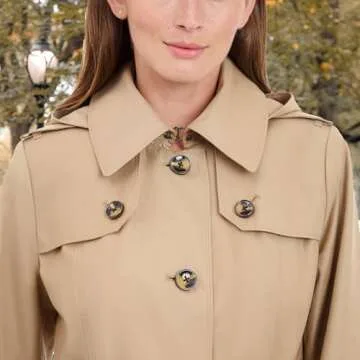 London Fog Women's Stylish Water-Resistant Trench Coat