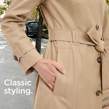 London Fog Women's Stylish Water-Resistant Trench Coat