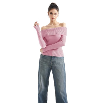 SUUKSESS Women Off Shoulder Sweater for Stylish Comfort