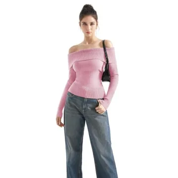 SUUKSESS Women Off Shoulder Sweater for Stylish Comfort