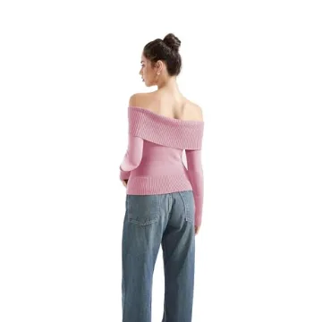 SUUKSESS Women Off Shoulder Sweater for Stylish Comfort