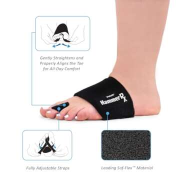 Tuli's HammerRx, Adjustable Hammer Toe Straightener and Corrector for Proper Toe Alignment and Pain Relief, One Size Fits All