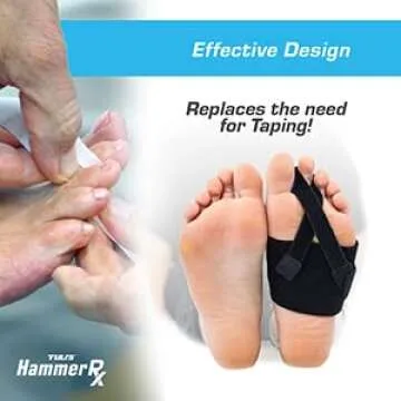Tuli's HammerRx, Adjustable Hammer Toe Straightener and Corrector for Proper Toe Alignment and Pain Relief, One Size Fits All