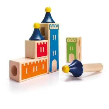 SmartGames Castle Logix Wooden Cognitive Skill-Building Puzzle Game featuring 48 Playful Challenges for Ages 3+