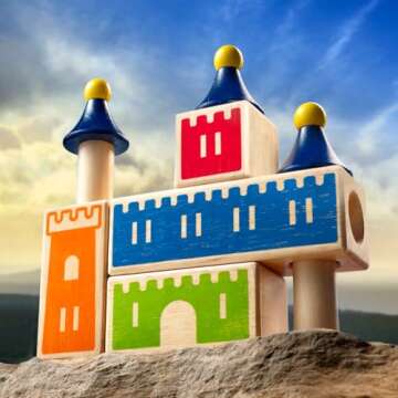 SmartGames Castle Logix Wooden Cognitive Skill-Building Puzzle Game featuring 48 Playful Challenges for Ages 3+
