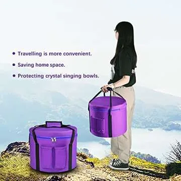 CVNC Set Of 7 PCS 440HZ 6-12 Inch Colored Frosted Chakra Quartz Crystal Singing Bowls Sound Healing Instrument with 2 PCS Travel Carry Case Bag for Meditation