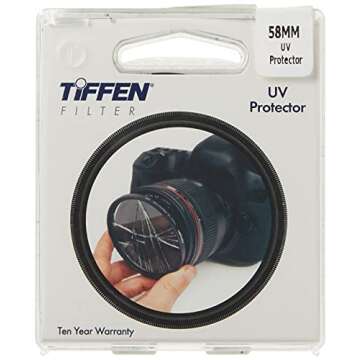 Tiffen 58UVP Slim 58mm UV Protection Filter for Camera Lens, Clear Optical Glass, Impact Resistant M...