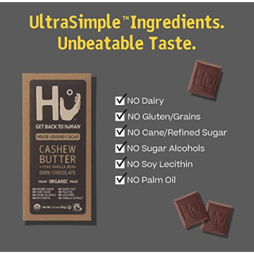 Hu Chocolate Organic Bars 4 Pack Cashew Vanilla Flavor