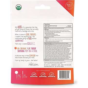 Lolleez Organic Lollipops Variety Pack for Sore Throat Relief - Strawberry, Watermelon & Orange Mango, 30 Total