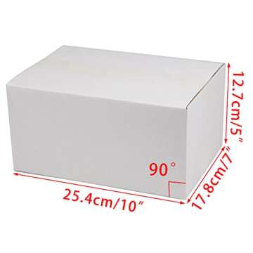 SUNLPH White Shipping Boxes 10x7x5 Inches Small Corrugated Cardboard Boxes, 25 Pack