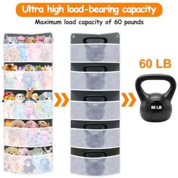 Soft Corner Shelf- Corner Toy Storage Organizer- Wall Mount Storage- Child-Friendly Handing Organizer for Kid's Toys, Stuffed Animals, Sundries, Diapers, for Kids Bedroom 5 Large Mesh Pockets