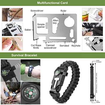 Gearedt Survival Kit, 16-in-1 Emergency Gear for Men