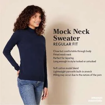 Amazon Essentials Women's Lightweight Mockneck Sweater - Chic Comfort for Every Occasion