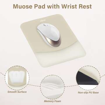 MOSISO Ergonomic Wrist Rest for Mouse Pad & Keyboard