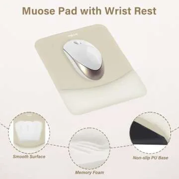MOSISO Ergonomic Wrist Rest for Mouse Pad & Keyboard