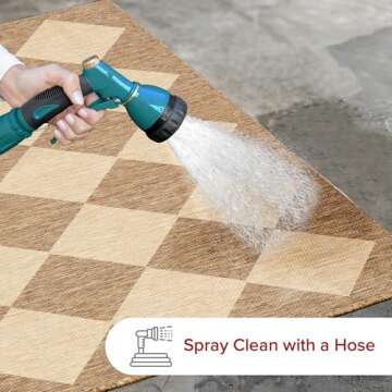 nuLOOM 8' x 10' Outdoor Performance Area Rug, Stain Resistant, Weather Resistant, High Traffic, Pati...