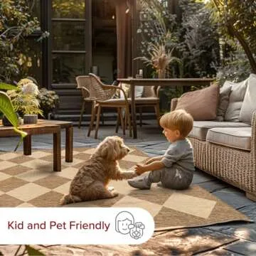 nuLOOM 8' x 10' Outdoor Performance Area Rug, Stain Resistant, Weather Resistant, High Traffic, Patio, Balcony, Outside, Sabina Brown