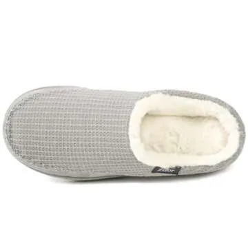 Zizor Women's Moselle Fuzzy Moccasin House Slippers Memory Foam Indoor (Heather Grey, Size 11-12)