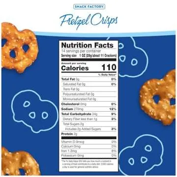 Snack Factory Original Pretzel Crisps, Non-GMO, 14 oz Party Size Bag