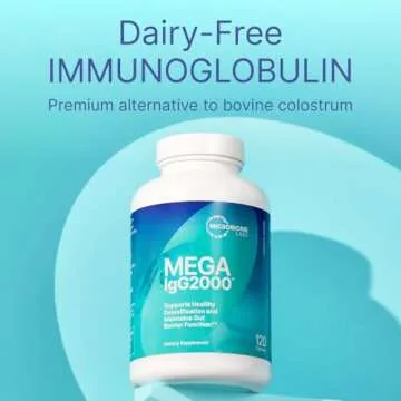 Microbiome Labs Mega IgG2000 Capsules - Dairy-Free Alternative to Bovine Colostrum Supplement - Immu...
