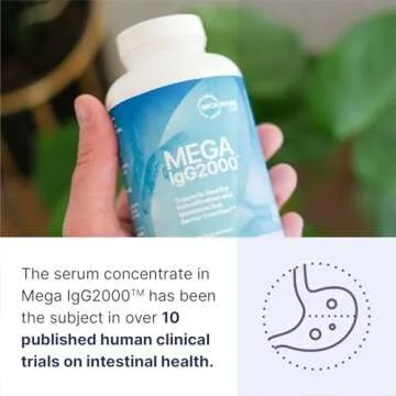 Microbiome Labs Mega IgG2000 Capsules - Dairy-Free Alternative to Bovine Colostrum Supplement - Immunoglobulin Supplement from Bovine Serum to Support Digestive Health (120 Capsules)