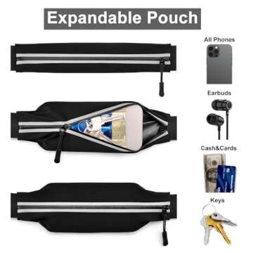 RJ-Sport Triathlon Belt with Pouch - Race Number Holder & Gel Loops