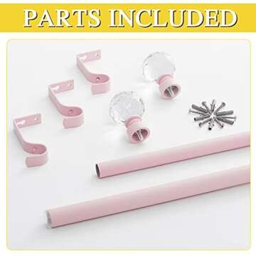 NICETOWN Adjustable Curtain Rod with Decorative Finials for Stylish Window Treatment