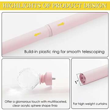 Stylish Adjustable NICETOWN Curtain Rod Set for Modern Decor